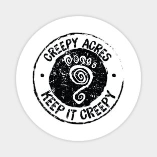 Creepy Acres foot logo (distressed in black) Magnet